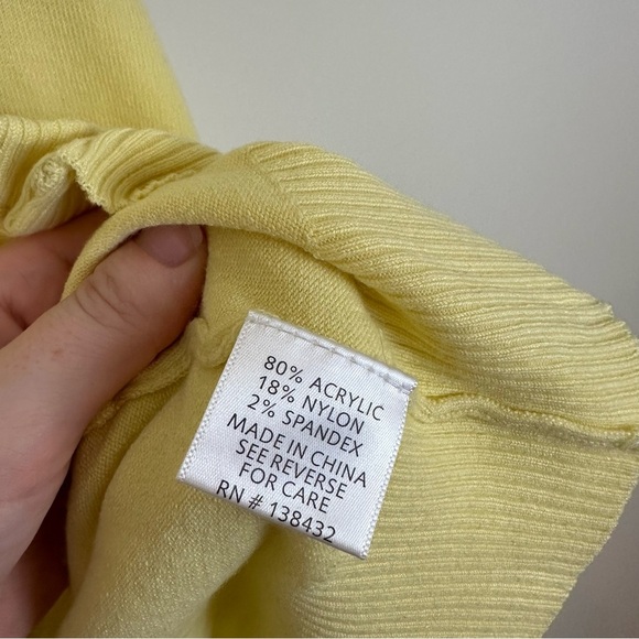 Fervour Modcloth Butter Yellow V-Neck Button Front Cardigan Sweater Size 3X - Picture 6 of 7